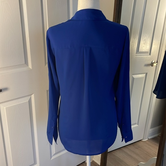 colbalt blue corporate work shirt button down express - Picture 4 of 5